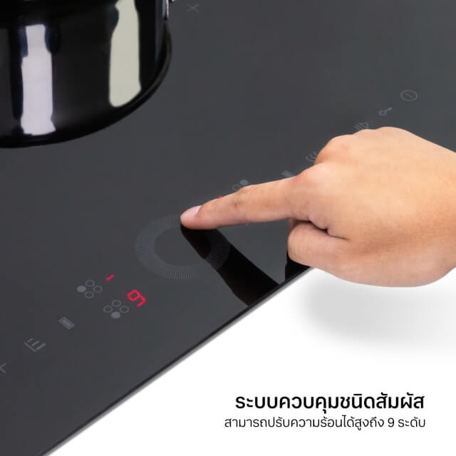 เตาฝังอินดักชั่น เตาแม่เหล็กไฟฟ้า 4 หัว EVE รุ่น HB60-4INDBRIDGE/TCR ขนาด 60 ซม. สีดำ